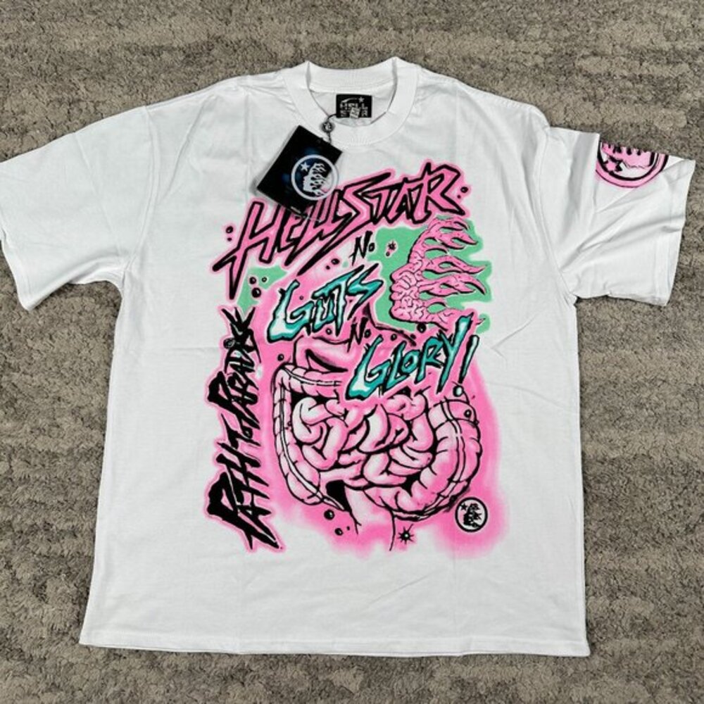 Hellstar No Guts No Glory White T-Shirt Men’s Size Large